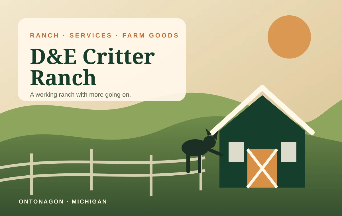 D and E Critter Ranch website redesign preview