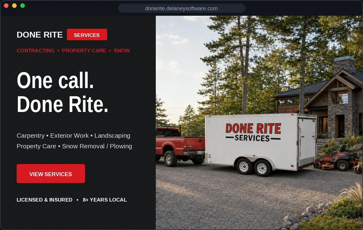 Done Rite Services website concept preview